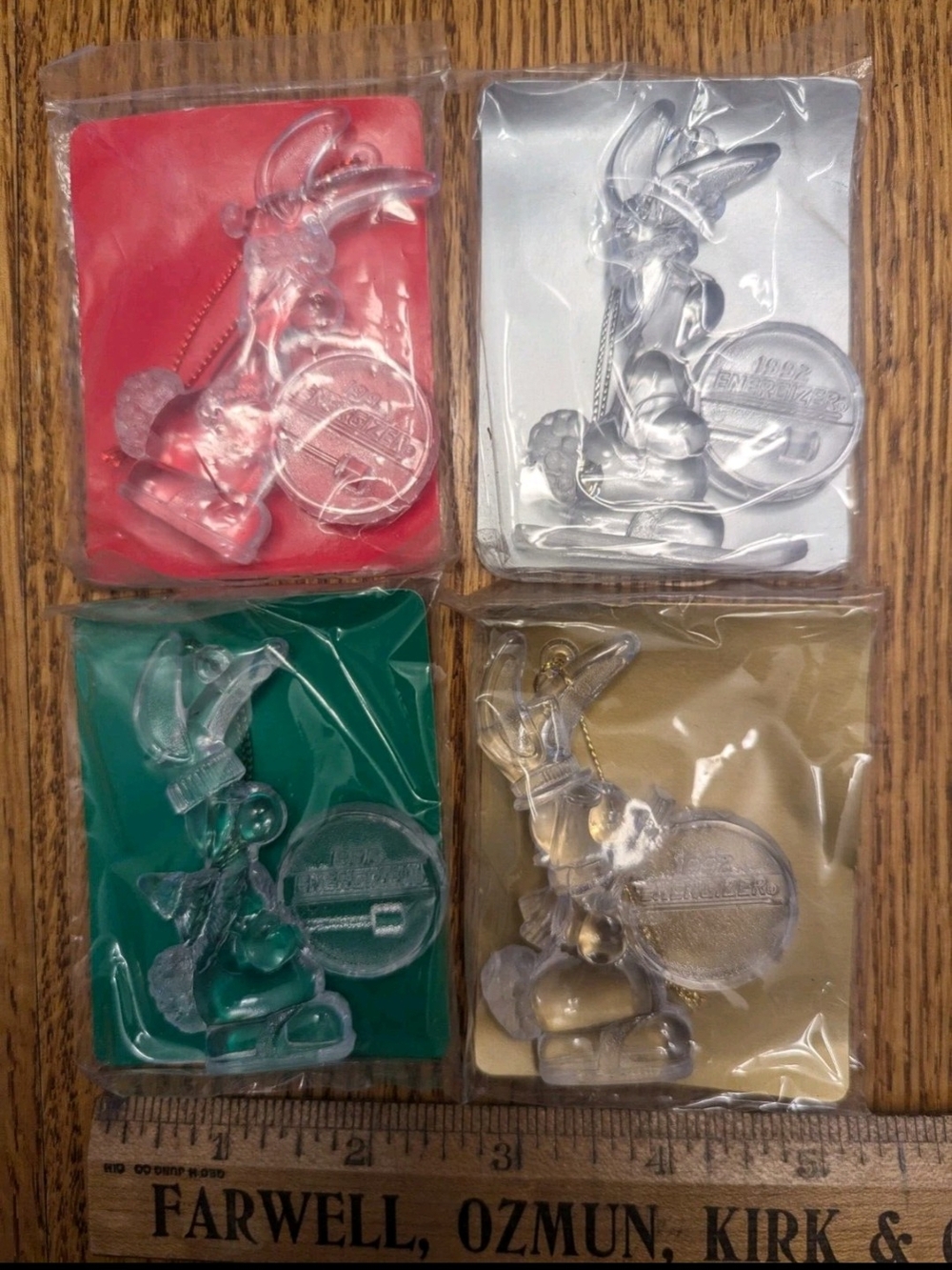 1992 Energizer Bunny Limited Edition Holiday Christmas Ornament Set in Packaging